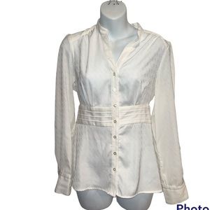 Croft & Barrow Tailored Blouse off white size small